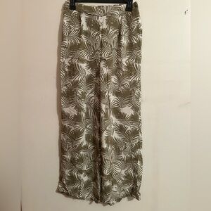 Women's Leaf Print Straight Leg Pants